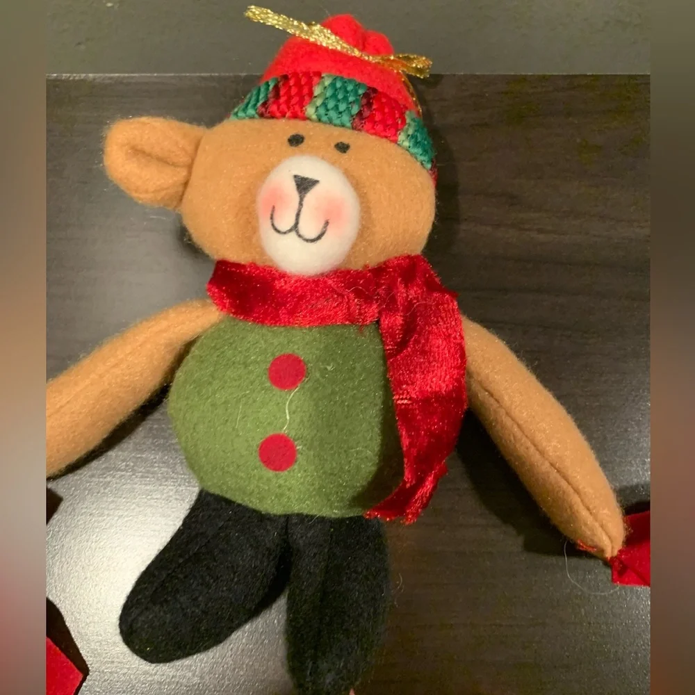 Santa, Bear and Snowman Plush Garland, Like New, Set of 2, 36” long each